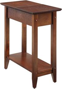 img 4 attached to Convenience Concepts American Heritage Flip Top End Table with Shelf, Espresso - Simple and Stylish Storage Solution