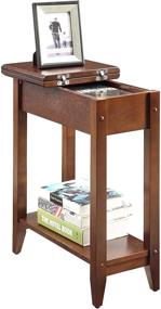 img 1 attached to Convenience Concepts American Heritage Flip Top End Table with Shelf, Espresso - Simple and Stylish Storage Solution