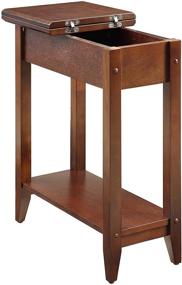 img 3 attached to Convenience Concepts American Heritage Flip Top End Table with Shelf, Espresso - Simple and Stylish Storage Solution