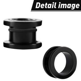 img 2 attached to 🔌 100-Piece Black Silicone Replacement O-Rings for Ear Piercing Gauge Kit (12mm, 14G-00G)