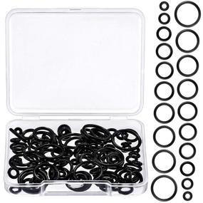 img 4 attached to 🔌 100-Piece Black Silicone Replacement O-Rings for Ear Piercing Gauge Kit (12mm, 14G-00G)