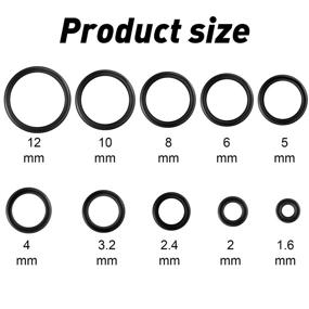 img 3 attached to 🔌 100-Piece Black Silicone Replacement O-Rings for Ear Piercing Gauge Kit (12mm, 14G-00G)