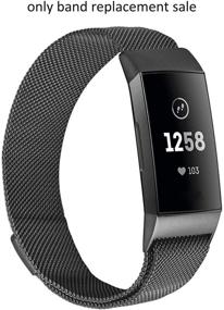 img 3 attached to ⌚ Oriolus Replacement Bands: Premium Stainless Steel Straps for Fitbit Charge 4 & 3 - Adjustable Magnetic Closure for Men and Women