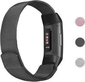 img 4 attached to ⌚ Oriolus Replacement Bands: Premium Stainless Steel Straps for Fitbit Charge 4 & 3 - Adjustable Magnetic Closure for Men and Women