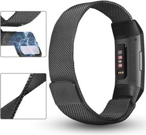 img 1 attached to ⌚ Oriolus Replacement Bands: Premium Stainless Steel Straps for Fitbit Charge 4 & 3 - Adjustable Magnetic Closure for Men and Women