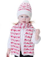 derclive children hat scarf set winter knitted hat neck warmer for 1-4 years old kids - white base logo