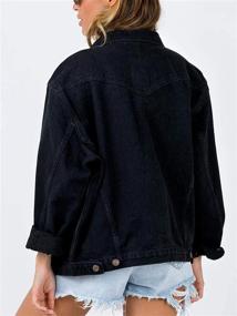 img 1 attached to 👖 Vintage Washed Denim Jacket for Women - Oversized Jean Jacket