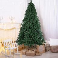 🎄 premium 7.5ft unlit artificial christmas tree - easy assembly with 1,400 branch tips, foldable design, and sturdy metal stand for indoor/outdoor holiday decorating логотип