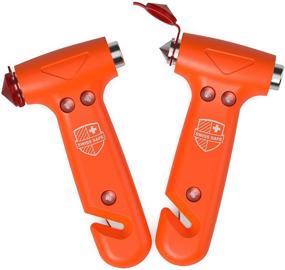 img 4 attached to 🔨 Швейцарский Безопасный 5-в-1 Автомобильный аварийный молоток: несравненный инструмент для экстренного побега, разрушитель стекла, резак ремня безопасности - оранжевый (2 штуки)