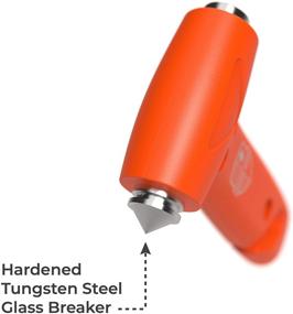 img 3 attached to 🔨 Швейцарский Безопасный 5-в-1 Автомобильный аварийный молоток: несравненный инструмент для экстренного побега, разрушитель стекла, резак ремня безопасности - оранжевый (2 штуки)