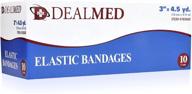 🔵 dealmed 3-inch bandage wrap with clip closure – 10 elastic bandages, 4.5 yards stretched compression wrap, wound care product for first aid kit and medical facilities логотип