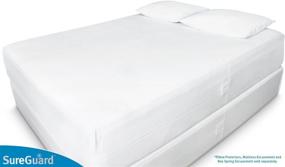 img 1 attached to SureGuard Standard Size Pillow Protectors - 2-Pack, Waterproof, Bed Bug Proof, Hypoallergenic - Premium Zippered Terry Cotton Covers