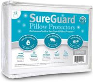 sureguard standard size pillow protectors - 2-pack, waterproof, bed bug proof, hypoallergenic - premium zippered terry cotton covers logo