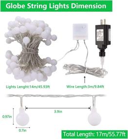 img 1 attached to 🌍 Globe Led String Lights: Mibote 55ft 112 LEDs Colored Fairy Lights - Waterproof & Plug in - Ideal for Outdoor Indoor Use, Bedroom, Patio, Garden, Party, Wedding, Christmas Xmas Tree Decoration