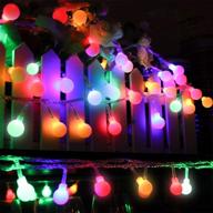 🌍 globe led string lights: mibote 55ft 112 leds colored fairy lights - waterproof & plug in - ideal for outdoor indoor use, bedroom, patio, garden, party, wedding, christmas xmas tree decoration logo