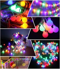 img 3 attached to 🌍 Globe Led String Lights: Mibote 55ft 112 LEDs Colored Fairy Lights - Waterproof & Plug in - Ideal for Outdoor Indoor Use, Bedroom, Patio, Garden, Party, Wedding, Christmas Xmas Tree Decoration