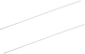 img 4 attached to 🧹 Pack of 2 Podoy Straw Brush Pipe Cleaners - 18" Long White Nylon Bristle Wire, Stainless Steel Cleaning Pipe Straw Brush