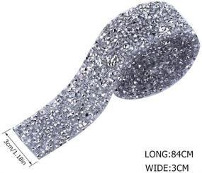 img 2 attached to ✨ TOPINCN Sparkling Silver Rhinestone Ribbon Mesh Wrap Roll - 1 Yard, 3cm Width - Bling Arts Crafts Event Decorations (Silver Crystal)