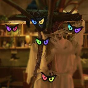 img 2 attached to 👻 Halloween Eye String Lights - Twinkle Star Flashing Eyes, RGB Color Changing Spooky Light Up Waterproof Battery Operated Decoration Lights for Indoor/Outdoor Decor