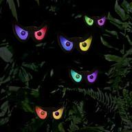 👻 halloween eye string lights - twinkle star flashing eyes, rgb color changing spooky light up waterproof battery operated decoration lights for indoor/outdoor decor логотип