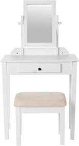 img 3 attached to 💄 White Frenchi Home Furnishing Vanity Set with One Mirror