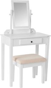 img 4 attached to 💄 White Frenchi Home Furnishing Vanity Set with One Mirror