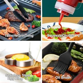 img 1 attached to Complete 27PCS Griddle Accessories Set - Flat Top Grill, BBQ, Teppanyaki and Camping Tools with Cleaning Tool, Spatula, Basting Cover, Tongs, Scraper, Carrying Bag