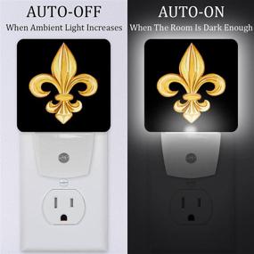 img 3 attached to LORVIES Fleur De Lis Plug In LED Night Light Auto Sensor От заката до рассвета Декоративная ночь для спальни