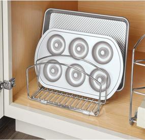 img 2 attached to 🍳 Ideal Kitchen Solution: iDesign Classico Chrome Cookware Organizer for Cutting Boards and Cookie/Baking Sheets (8.4" x 9.95" x 5.55")