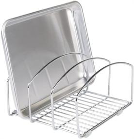 img 3 attached to 🍳 Ideal Kitchen Solution: iDesign Classico Chrome Cookware Organizer for Cutting Boards and Cookie/Baking Sheets (8.4" x 9.95" x 5.55")