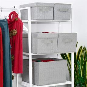 img 3 attached to Organize with Ease: GRANNY SAYS 3-Pack Gray Storage Bins with Lids for Large Storage and Closet Organization