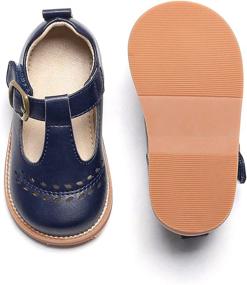 img 2 attached to 💃 Girls' School Uniform Shoes: THEE BRON T-Strap Toddler/Little Girls' Footwear