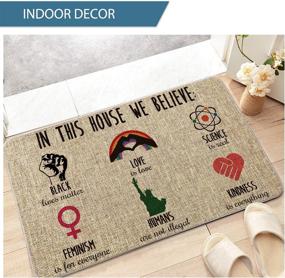 img 1 attached to Inclusive, Empowering, and Stylish: Artoid Mode 'In This House We Believe' Doormat - Perfect for Every Season, LGBTQ+ Support, Science Enthusiasts, Feminists, and Kind-hearted Humans - Low-Profile, Indoor/Outdoor, 17 x 29 Inches