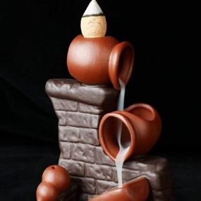 img 2 attached to 🌌 MilkyWay Backflow Incense Burner: Ceramic Waterfall Tower + 10 Cones - Decorative Statue Figurine for Home