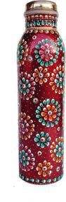 img 4 attached to Authentic Rastogi Handicrafts Copper Bottle: Hand Painted in Red - 950ml/33oz Capacity for Water Storage