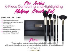 img 3 attached to 🌟 Aesthetica Pro Series 5-Piece Contouring and Highlighting Makeup Brush Set - Vegan & Cruelty Free Brushes for Perfect Makeup Application