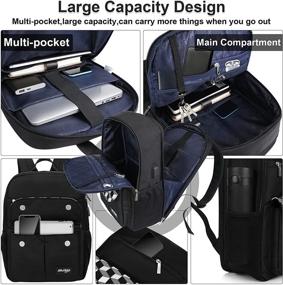 img 3 attached to Stylish Laptop Backpack for Women and Men - 15.6 inch, USB Charging Port, Anti-Theft, Waterproof - Ideal for Travel, Work, and School