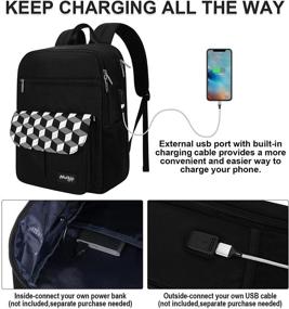 img 1 attached to Stylish Laptop Backpack for Women and Men - 15.6 inch, USB Charging Port, Anti-Theft, Waterproof - Ideal for Travel, Work, and School