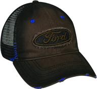 🧢 premium outdoor cap: 6 panel ford logo cap in brown/black - ideal for stylish outdoor enthusiasts logo
