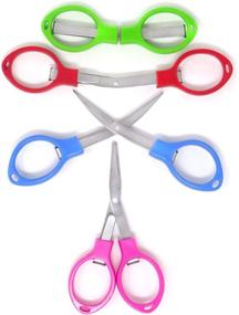 img 1 attached to Yueton Folding Scissors for Sewing - Colorful Plastic Design