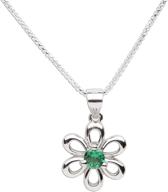 stunning sterling silver daisy birthstone necklace for girls - perfect for children logo