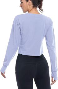 img 2 attached to Muzniuer Workout Shirts Cropped Black 1 Outdoor Recreation in Outdoor Clothing