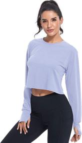 img 3 attached to Muzniuer Workout Shirts Cropped Black 1 Outdoor Recreation in Outdoor Clothing