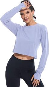 img 1 attached to Muzniuer Workout Shirts Cropped Black 1 Outdoor Recreation in Outdoor Clothing