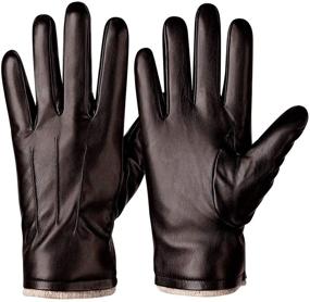 img 4 attached to Leather Thermal Touchscreen Texting Motorcycle Men's Accessories and Gloves & Mittens