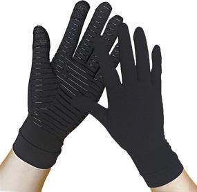 img 4 attached to 🧤 Copper Compression Gloves: Full Finger Relief for Arthritis, Hand Pain, and Carpal Tunnel