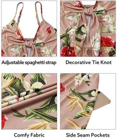 img 2 attached to 🌸 Stylish LAISHEN Floral Sundress: V Neck, Tie Knot Front, Spaghetti Strap, Summer Dress with Pockets for Women