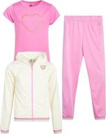 👧 body glove tracksuit set for girls - 3-piece tricot sweatshirt, t-shirt, and joggers (ages 7-12) logo