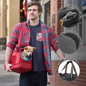 img 3 attached to Kurgo Soft-Sided Wander Dog Carrier with Waterproof Bottom and Breathable Mesh Ventilation - TSA Airline Approved and Ideal for Exploring and Metro Travel