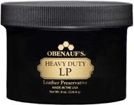 8oz obenauf's heavy duty lp leather conditioner - natural oil beeswax formula logo